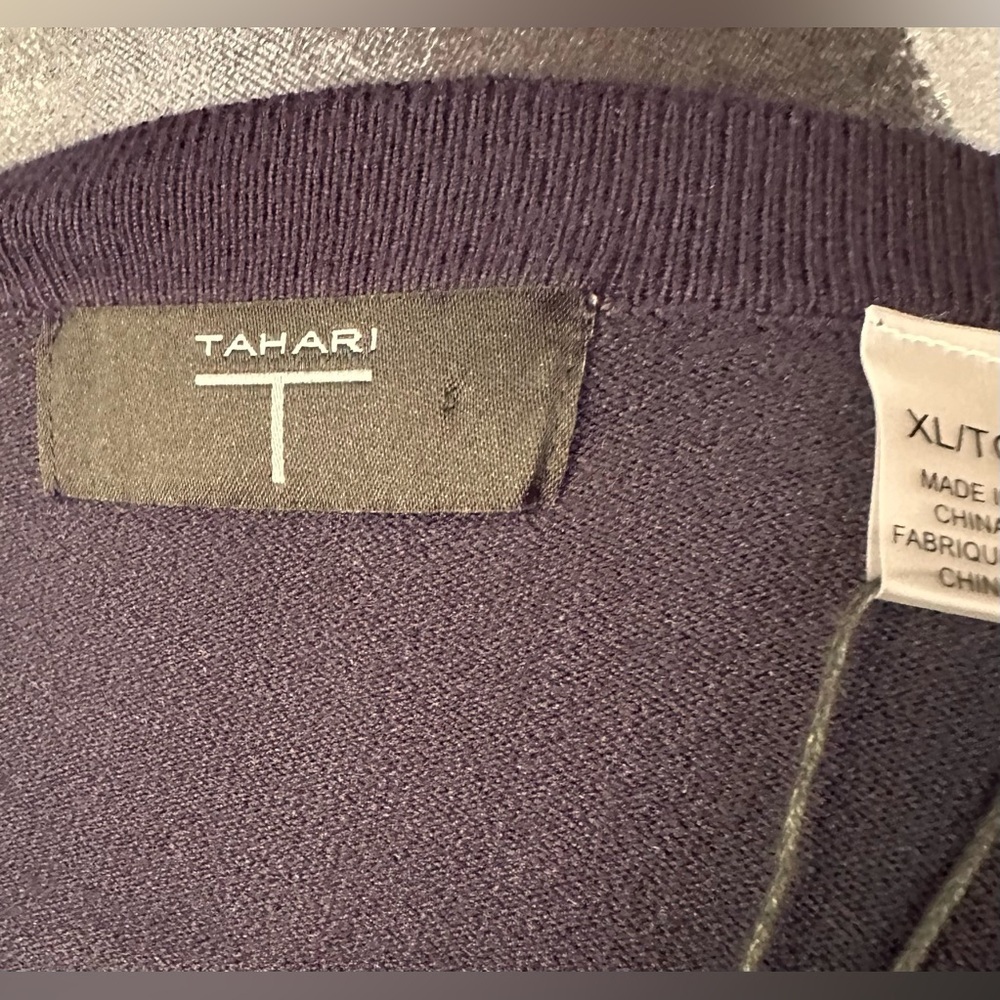 Tahari Navy Cardigan with Gold Buttons – NWT (Size: XL) - Picture 7 of 7